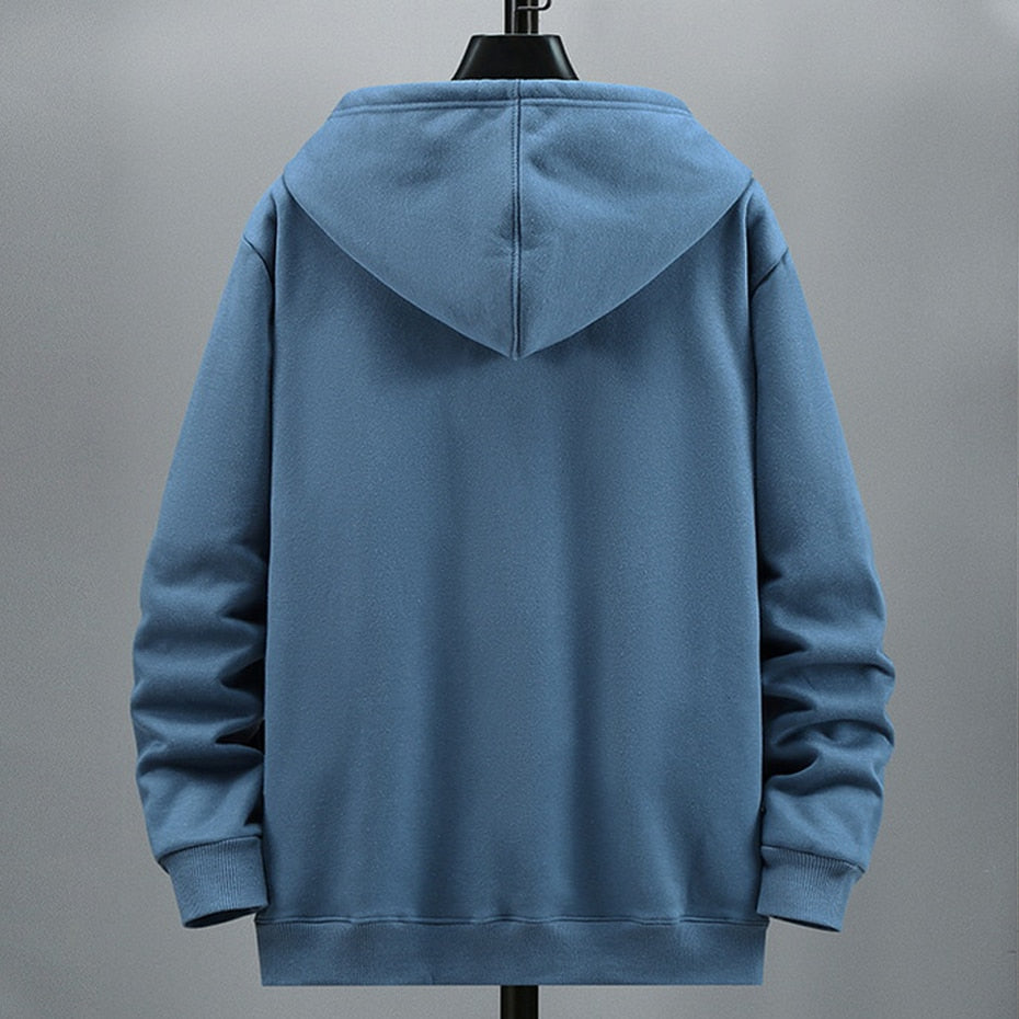 Men's Plus Size (2XL-12XL) Solid Color Winter Fleece Hoodies (5 Colors)