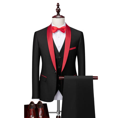 Men's 3 PC (Jacket+Pant+Vest) Polyester Viscose Wedding Party Tuxedo (9 Colors)