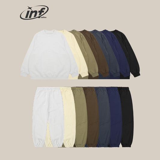 Unisex Solid Color Minimalist Tracksuits Sweatshirt and Sweatpant Set (14 Options)