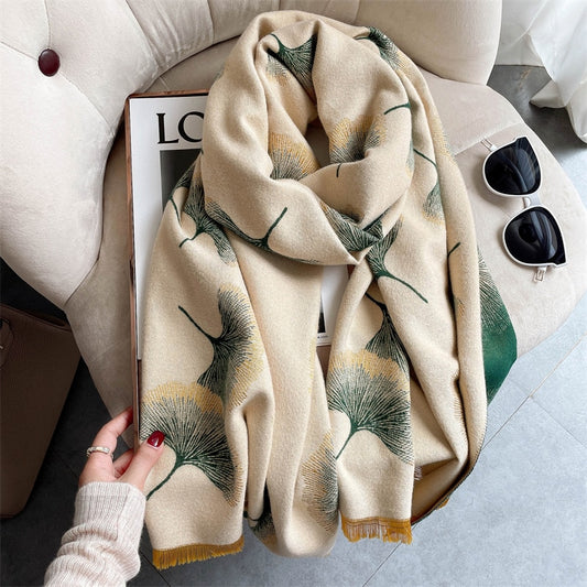 Women's Warm Winter Pashmina Design Print Thick Blanket Soft Bufanda Stoles Cashmere Scarf - 68 Styles