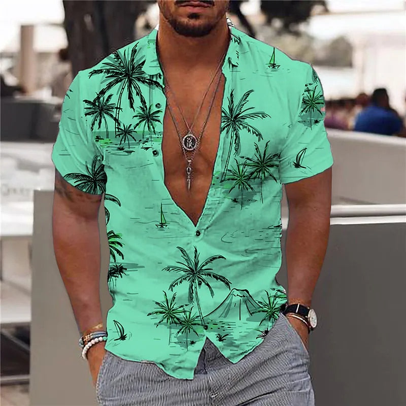 Men's 3d Printed Hawaiian Beach Short Sleeve Fashion Shirts - Collection 3 (9 Styles)