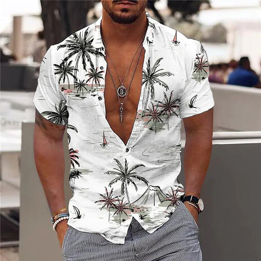 Men's 3d Printed Hawaiian Beach Short Sleeve Fashion Shirts - Collection 3 (9 Styles)