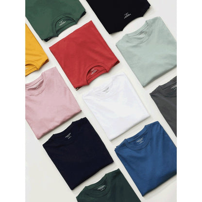 Men's Solid Color 100% Cotton O-neck Long Sleeve High Quality T-shirt (4 Colors)