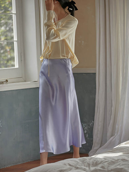 Women's Fashion Satin Silk A-line Long Skirt (7 Colors)