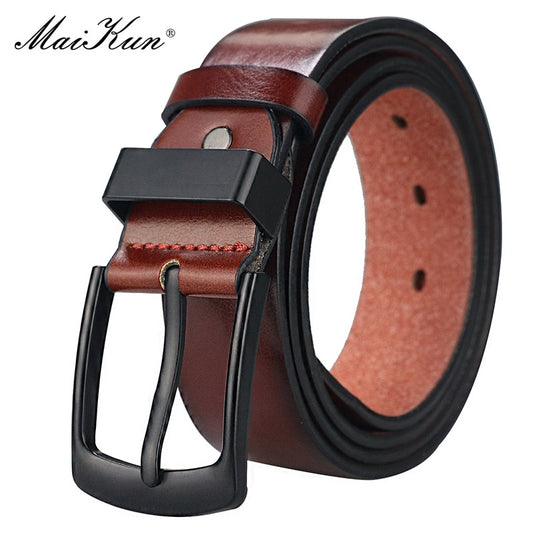 Men's Vintage Casual Black Pin Buckle Student Versatile Leather Wide Belt (4 Styles)