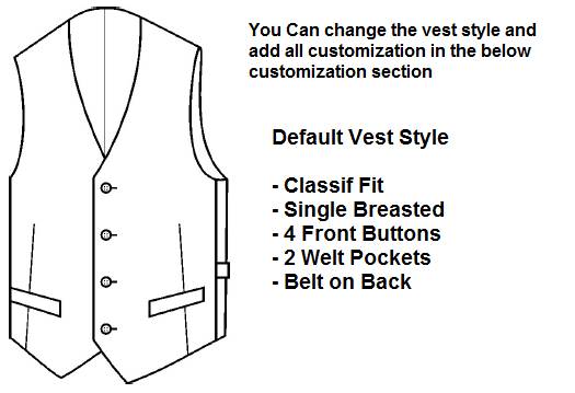 Sharkskin Made To Measure Vest  - ET0275_MTM_SV